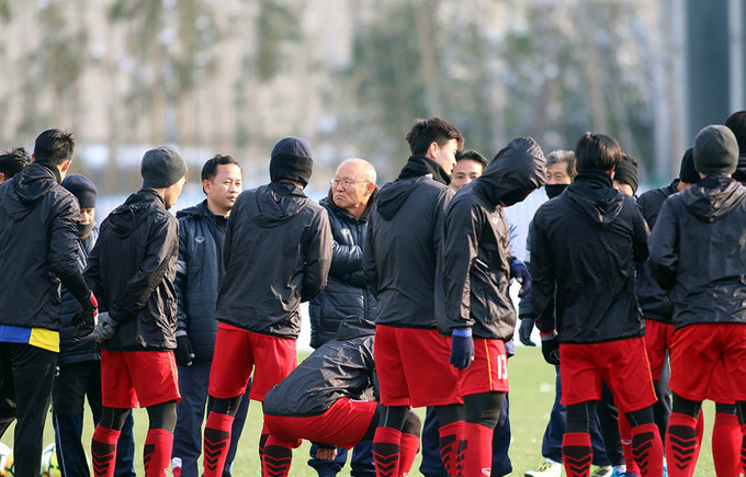 Cầu thủ Việt Nam tập buổi cuối trước chung kết U23 châu Á